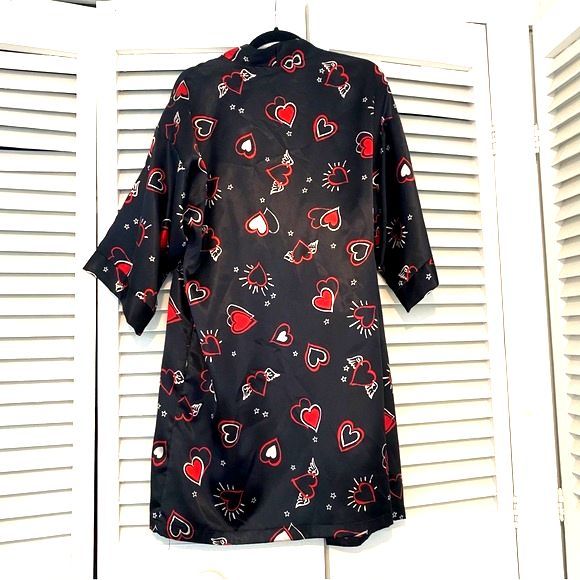 Vintage Dentelle Y2K Valentines Day Heart Love Dressing Robe size Medium - Picture 6 of 9